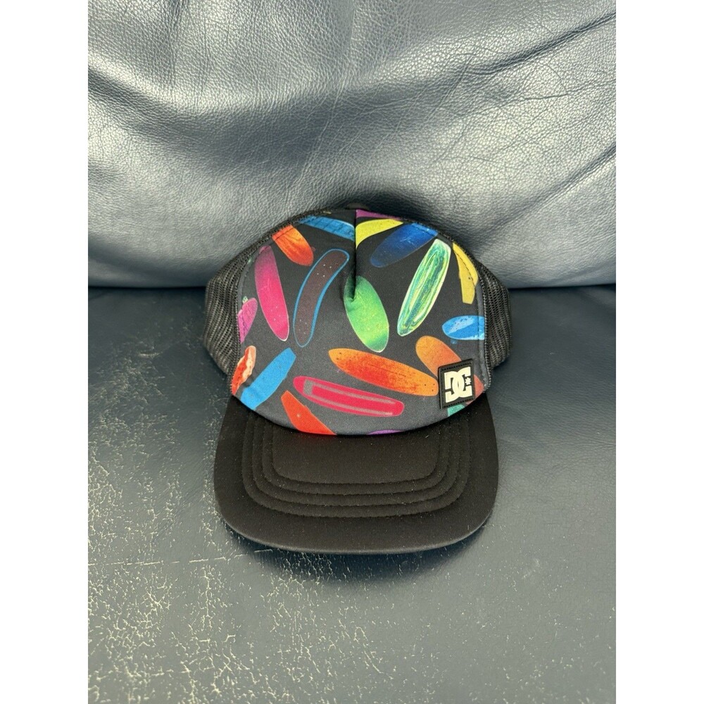 DC Black Surfboard Graphic Hat Cap Kids Snapback